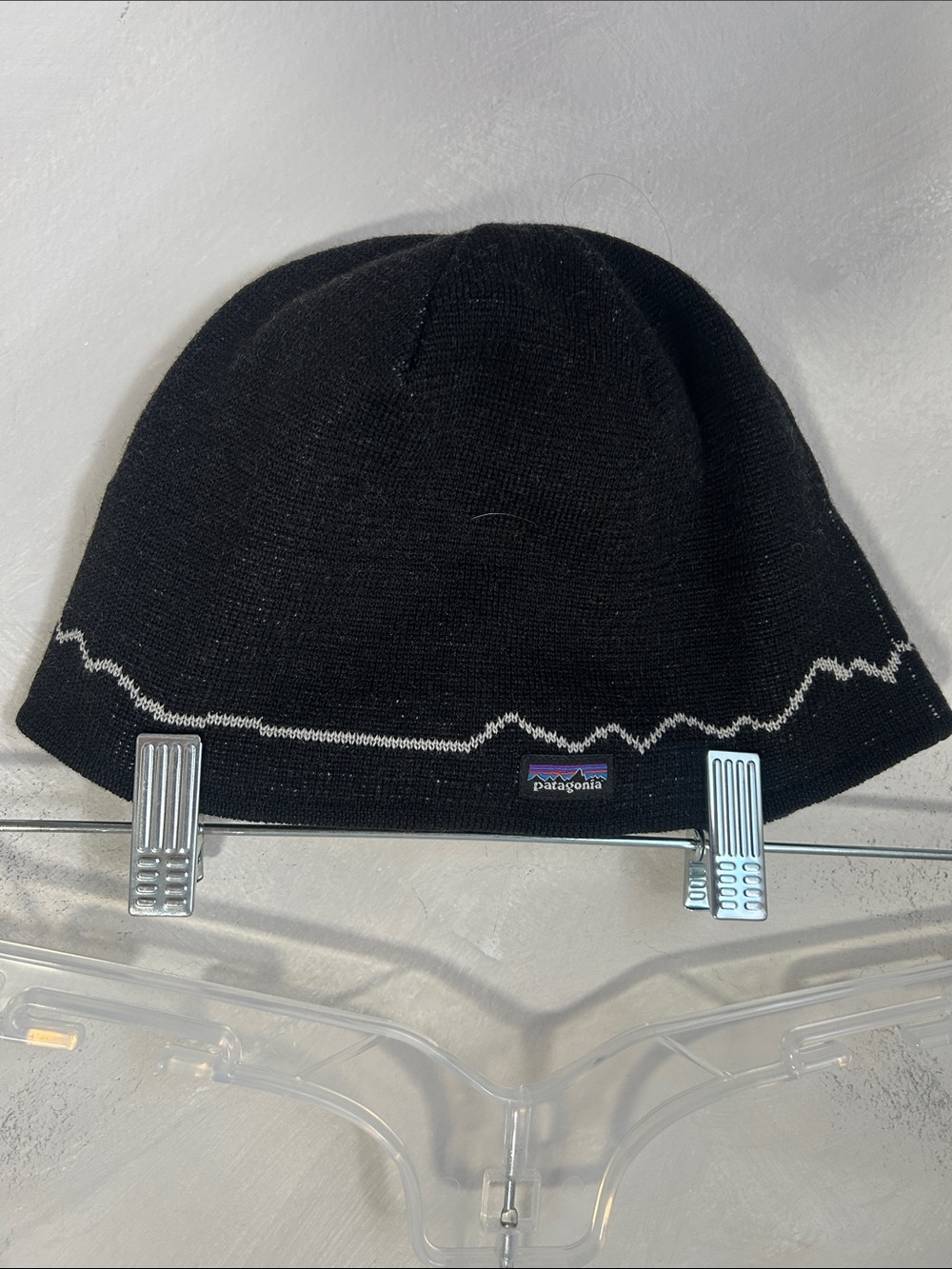 Patagonia Merino wool Vintage Y2K Black Beanie Gorpcore Style tuque hat